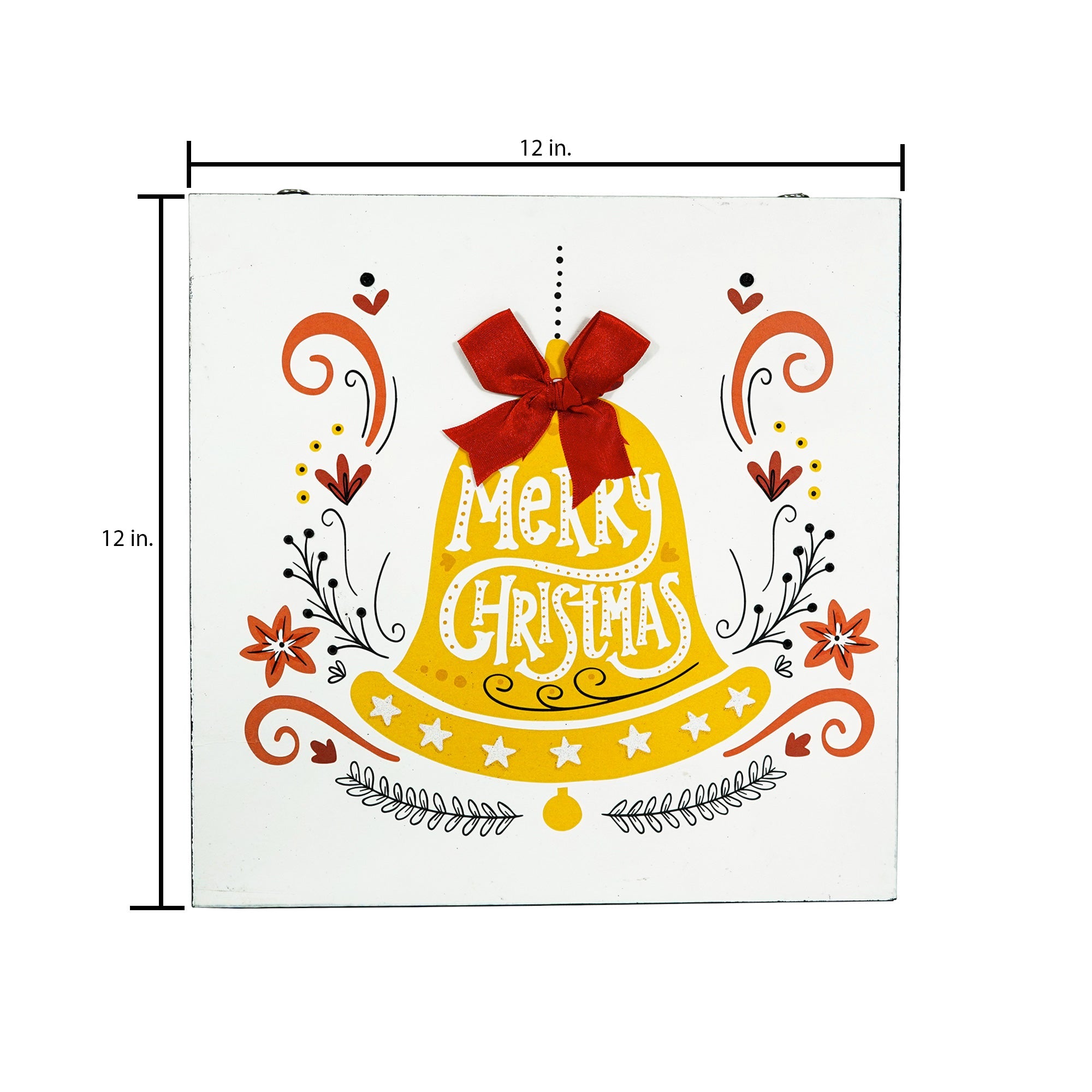 Christmas Home Decor MDF Panel 12mm - Jingle Bell, 12 X 12inch  1pc