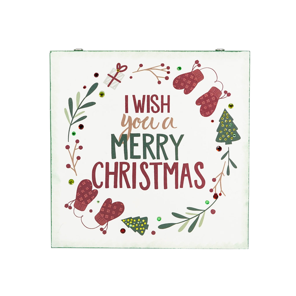 Christmas Home Decor MDF Panel 12mm - Festive Wish, 12 X 12inch, 1pc