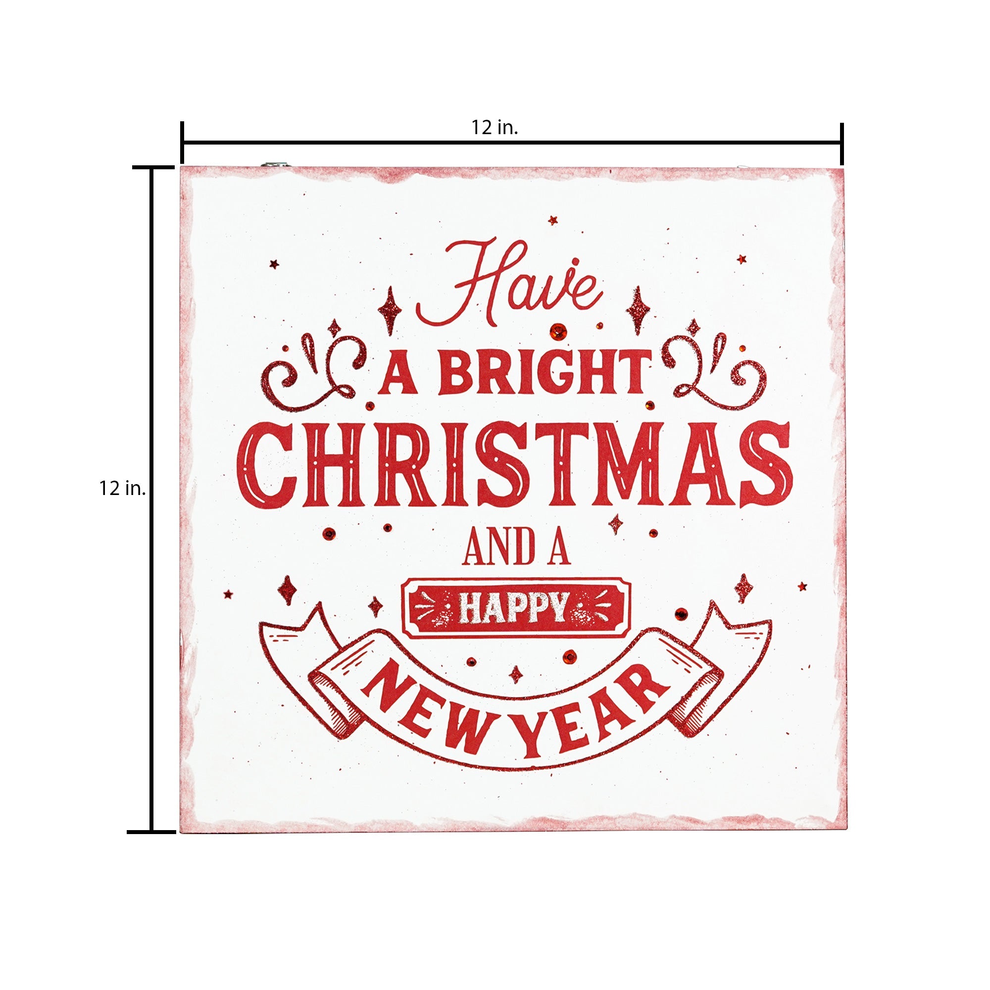 Christmas Home Decor MDF Panel 12mm - Bright Christmas, 12 X 12inch, 1pc