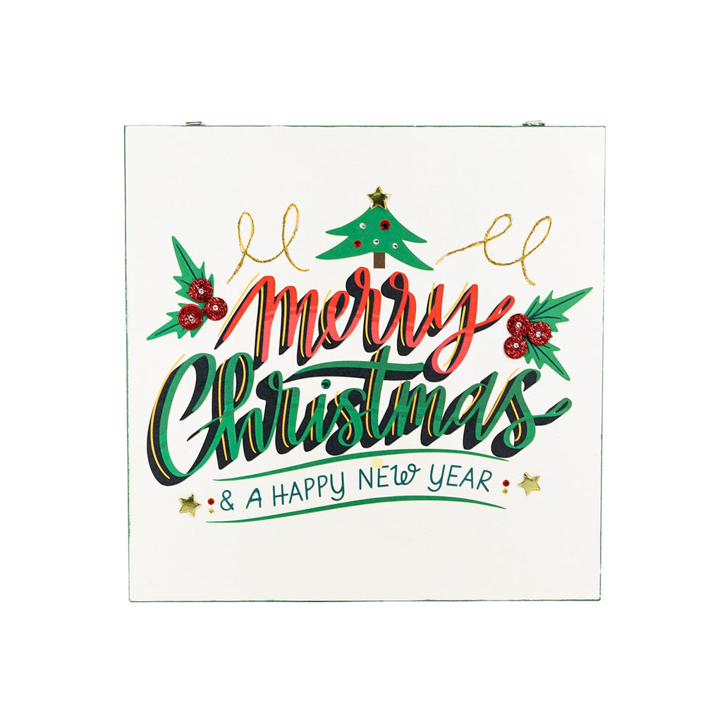 Christmas Home Decor MDF Panel 12mm - Seasons Greetings, 12 X 12inch, 1pc