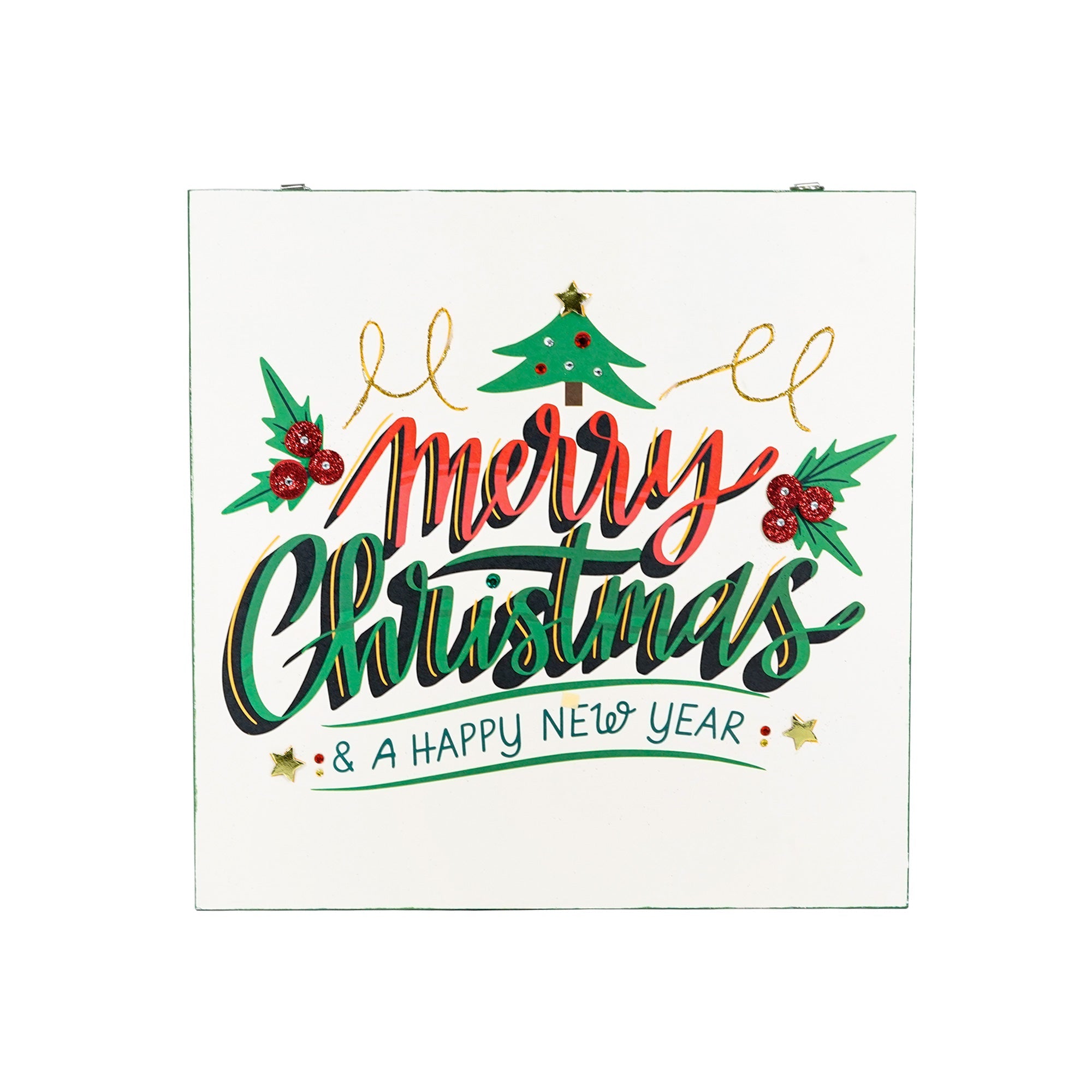 Christmas Home Decor MDF Panel 12mm - Seasons Greetings, 12 X 12inch, 1pc