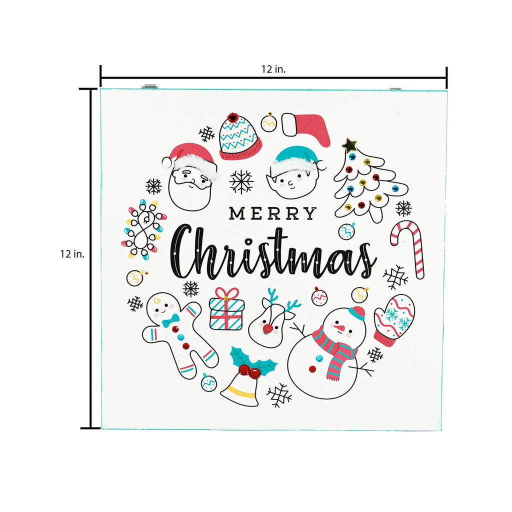 Christmas Home Decor MDF Panel 12mm - Christmas Cheer 12 X 12inch 1pc
