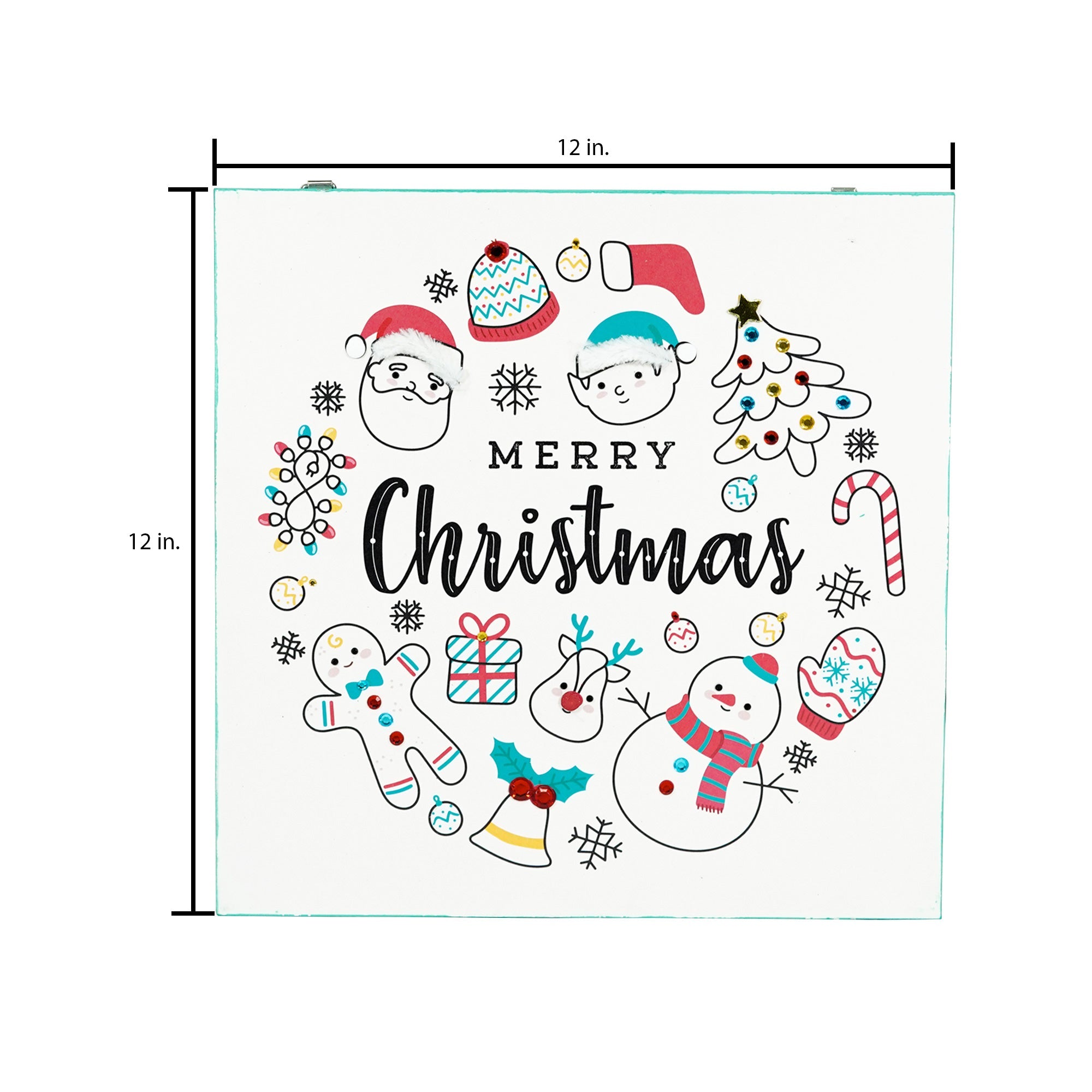 Christmas Home Decor MDF Panel 12mm - Christmas Cheer 12 X 12inch 1pc
