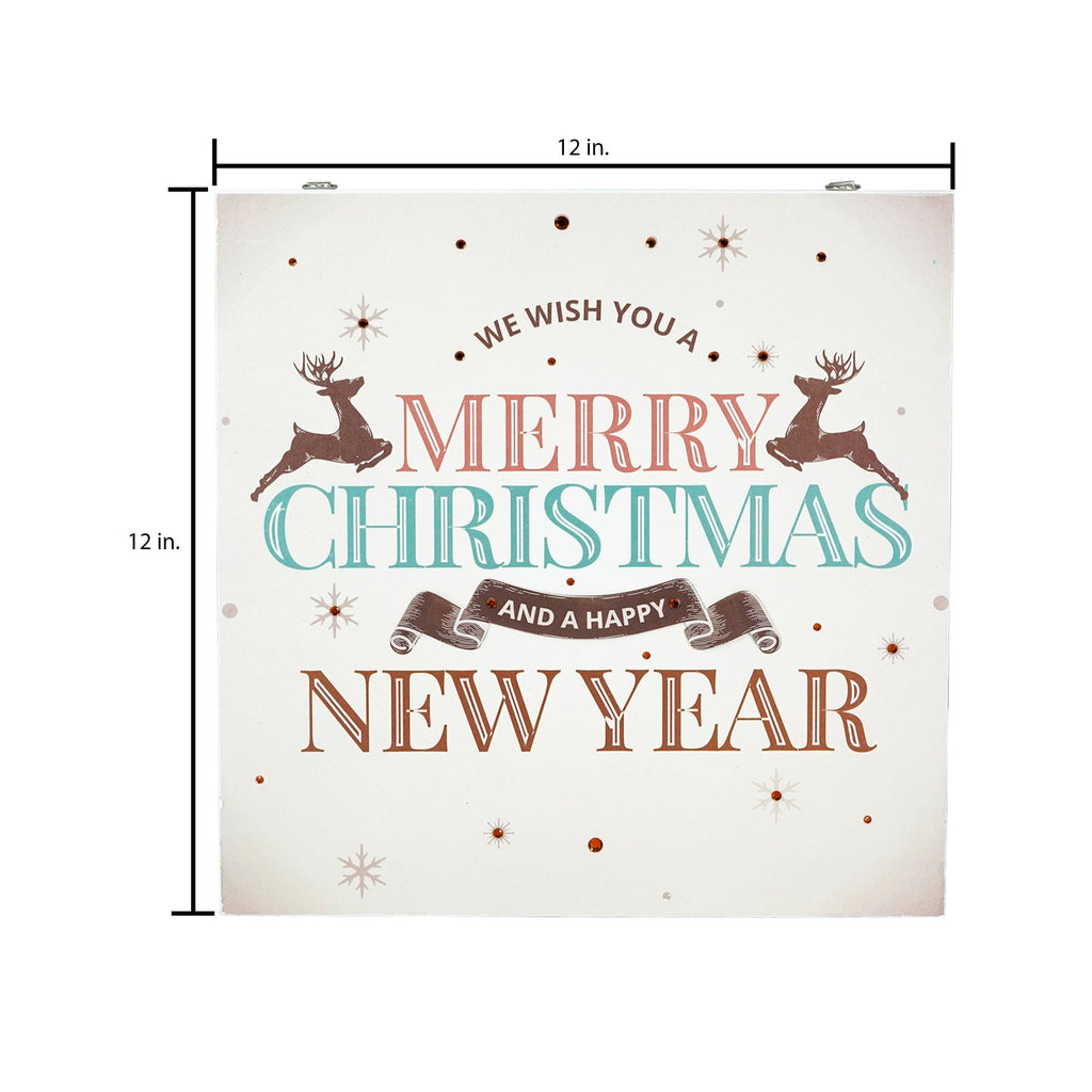 Christmas Home Decor MDF Panel 12mm -  Merry Christmas Wishes, 12 X 12inch, 1pc