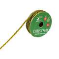 Christmas Twisted Lurex Cord 3ply - Green 5mm, 5mtr Roll