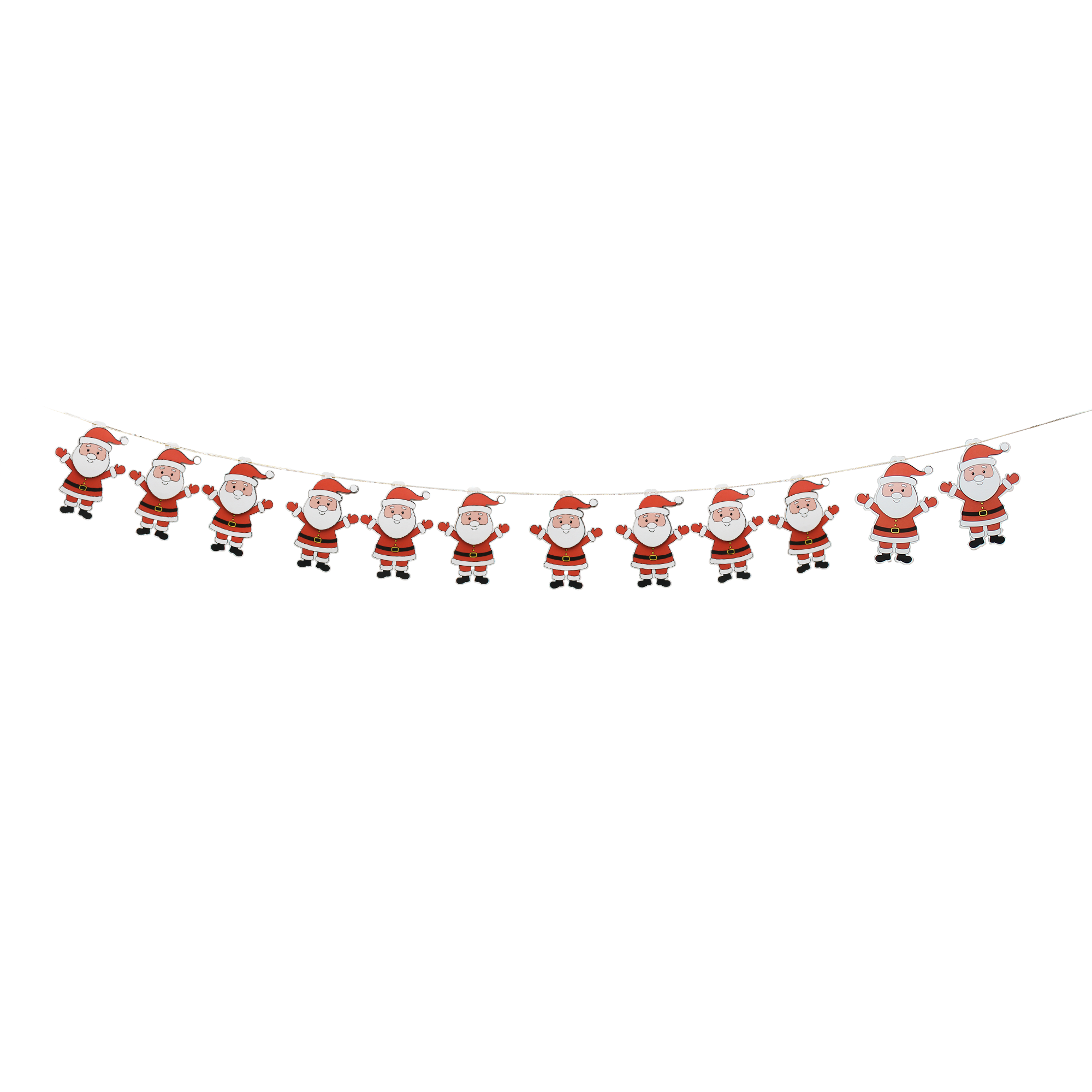 Decorative Christmas Banner - Festive Santa, 12pc