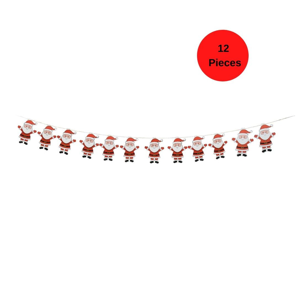 Decorative Christmas Banner - Festive Santa, 12pc