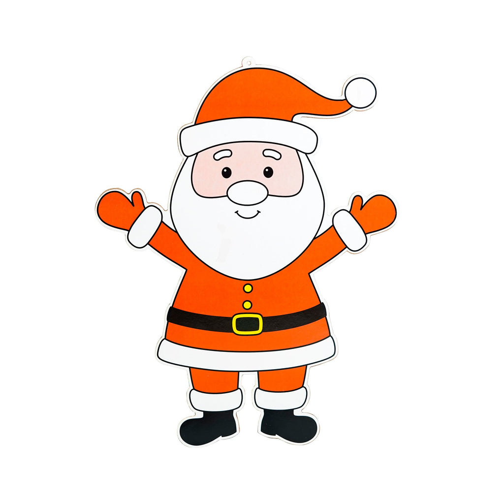 Foil Printed MDF Christmas Wall Hanging Decor - Santa Claus, W12.5 x H16.5 x D0.07inches, 1pc