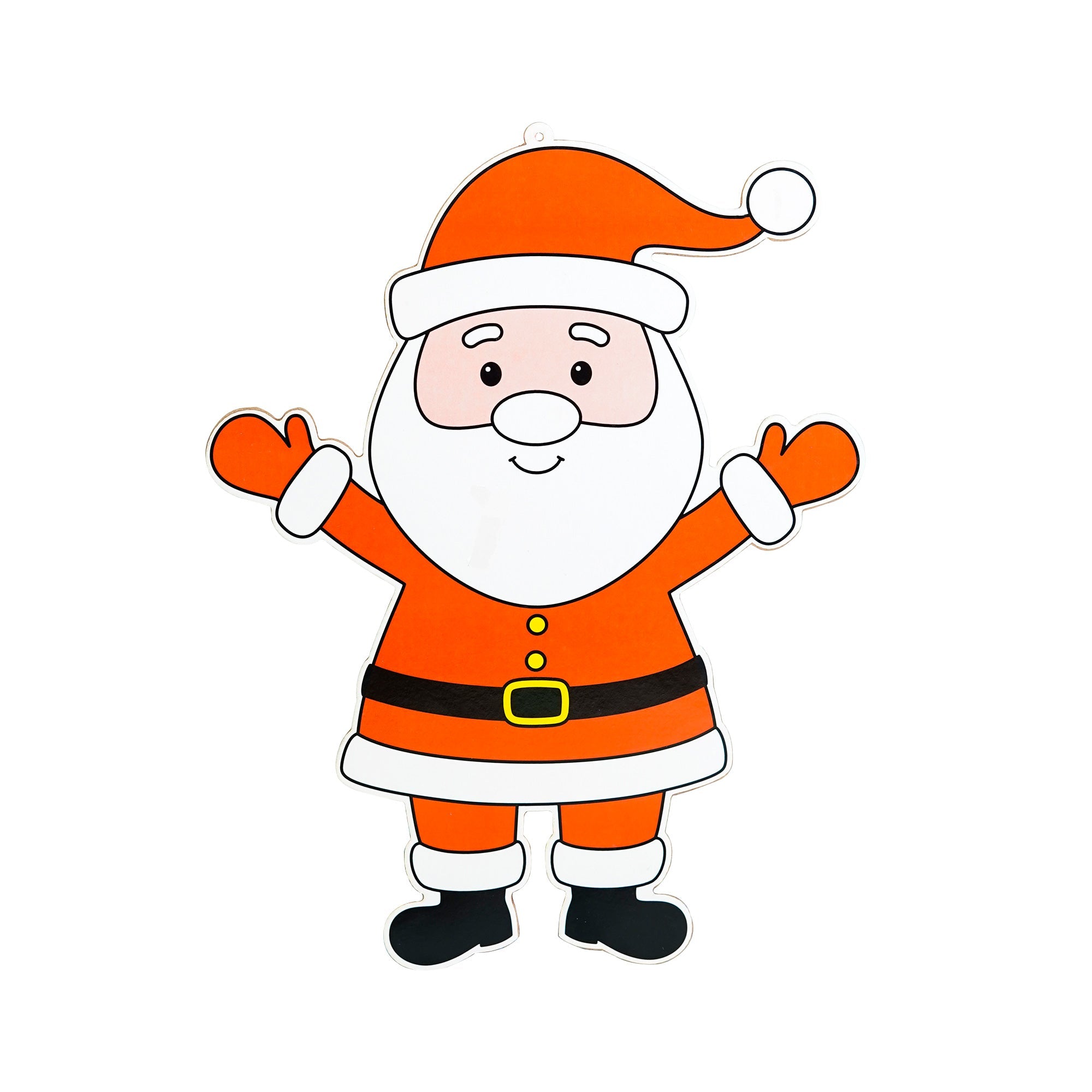 Foil Printed MDF Christmas Wall Hanging Decor - Santa Claus, W12.5 x H16.5 x D0.07inches, 1pc