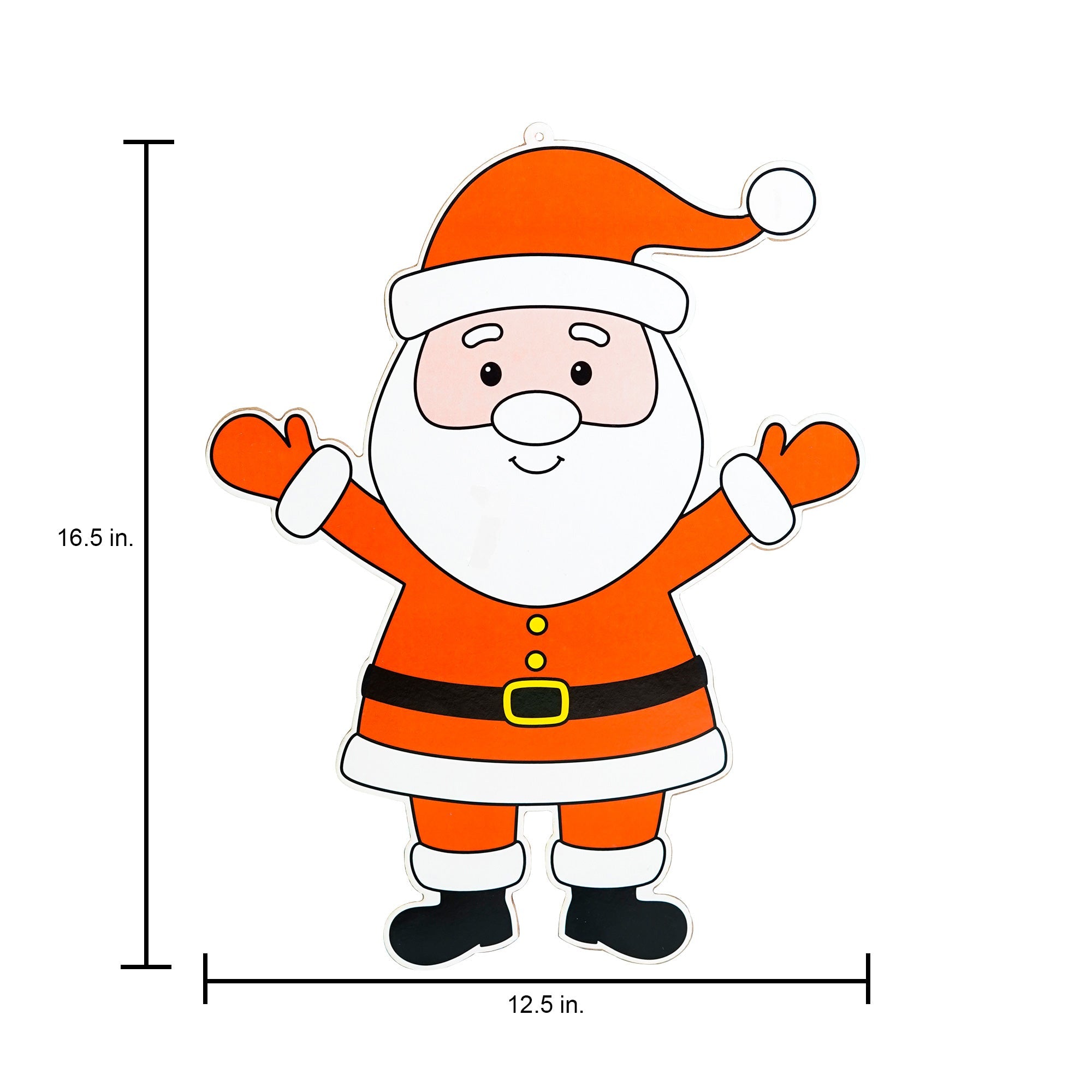 Foil Printed MDF Christmas Wall Hanging Decor - Santa Claus, W12.5 x H16.5 x D0.07inches, 1pc
