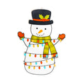Foil Printed MDF Christmas Wall Hanging Decor - Snowman, W12 x H17.5 x D0.07inches, 1pc