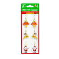 Handmade Christmas Earrings - Joyful Santa, 3pairs