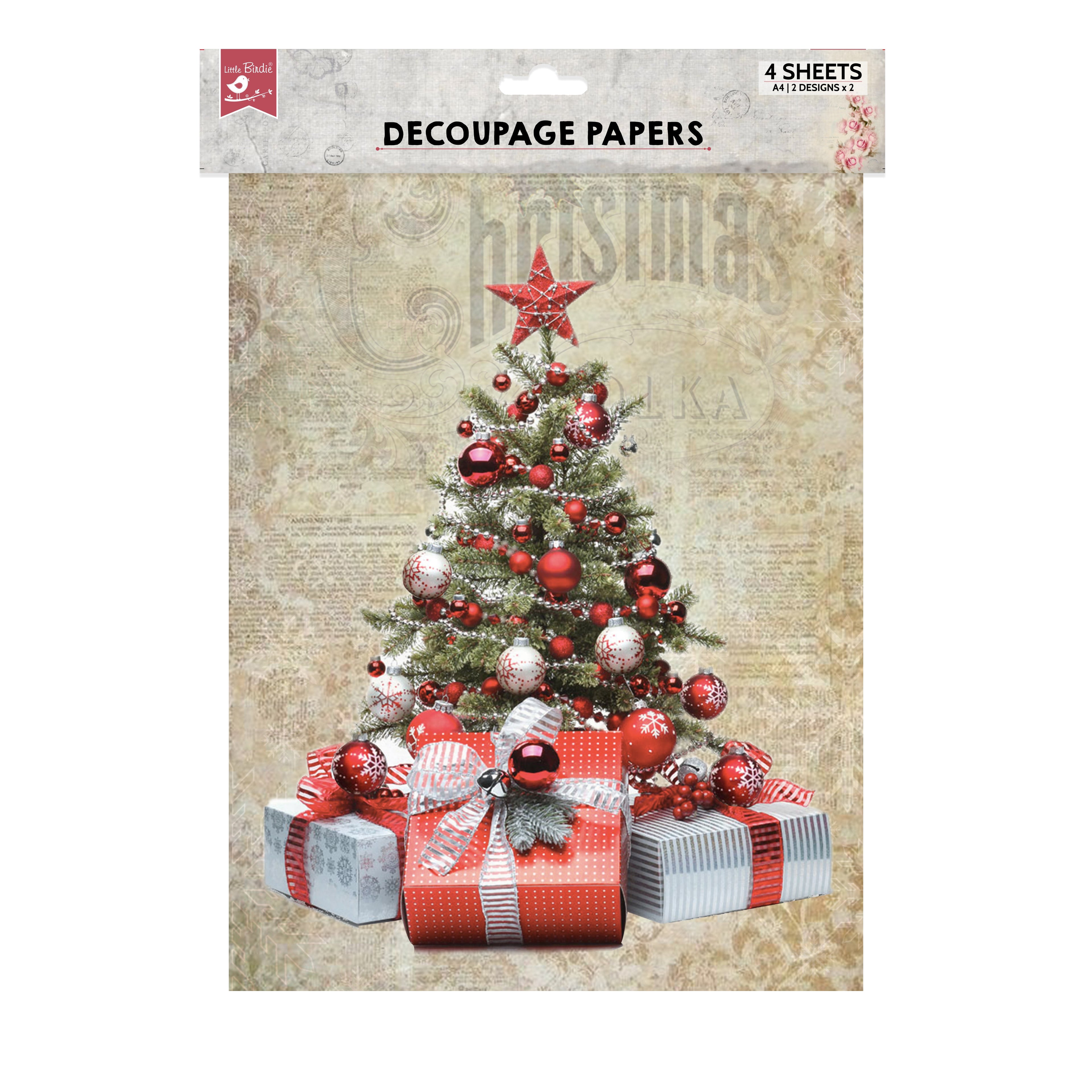 Decoupage Paper Festive Melody A4 2 Designs 4Sheets