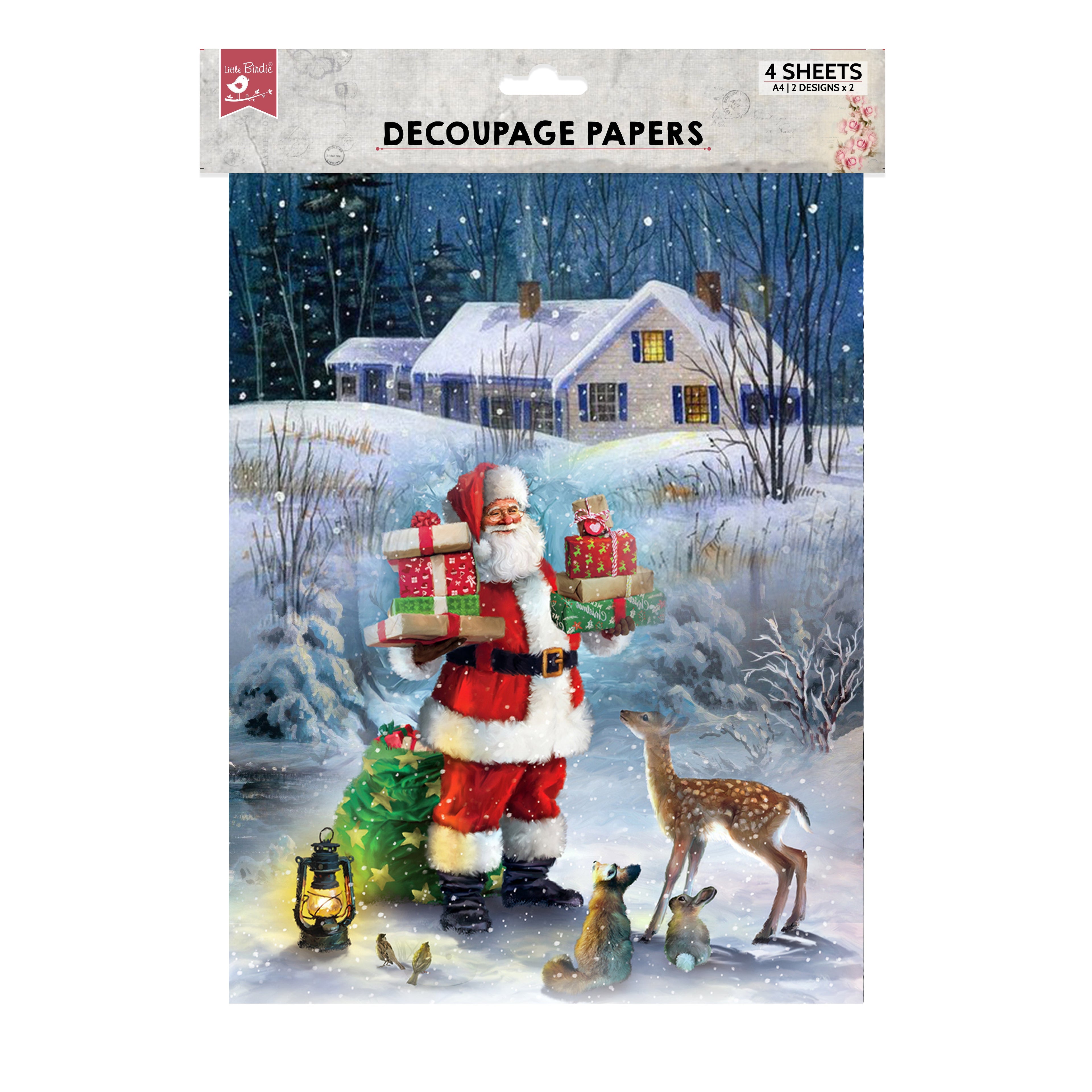 Decoupage Paper Holiday Gifts A4 2 Designs 4Sheets