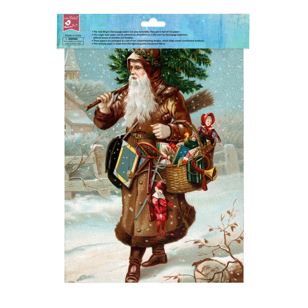 Filament Decoupage Father Christmas A4 2 Designs 2Sheets