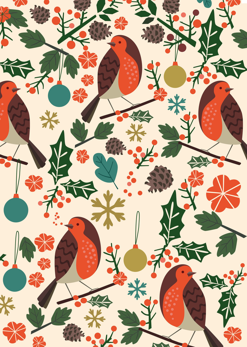Filament Decoupage Christmas Robin A4 2 Designs 2Sheets