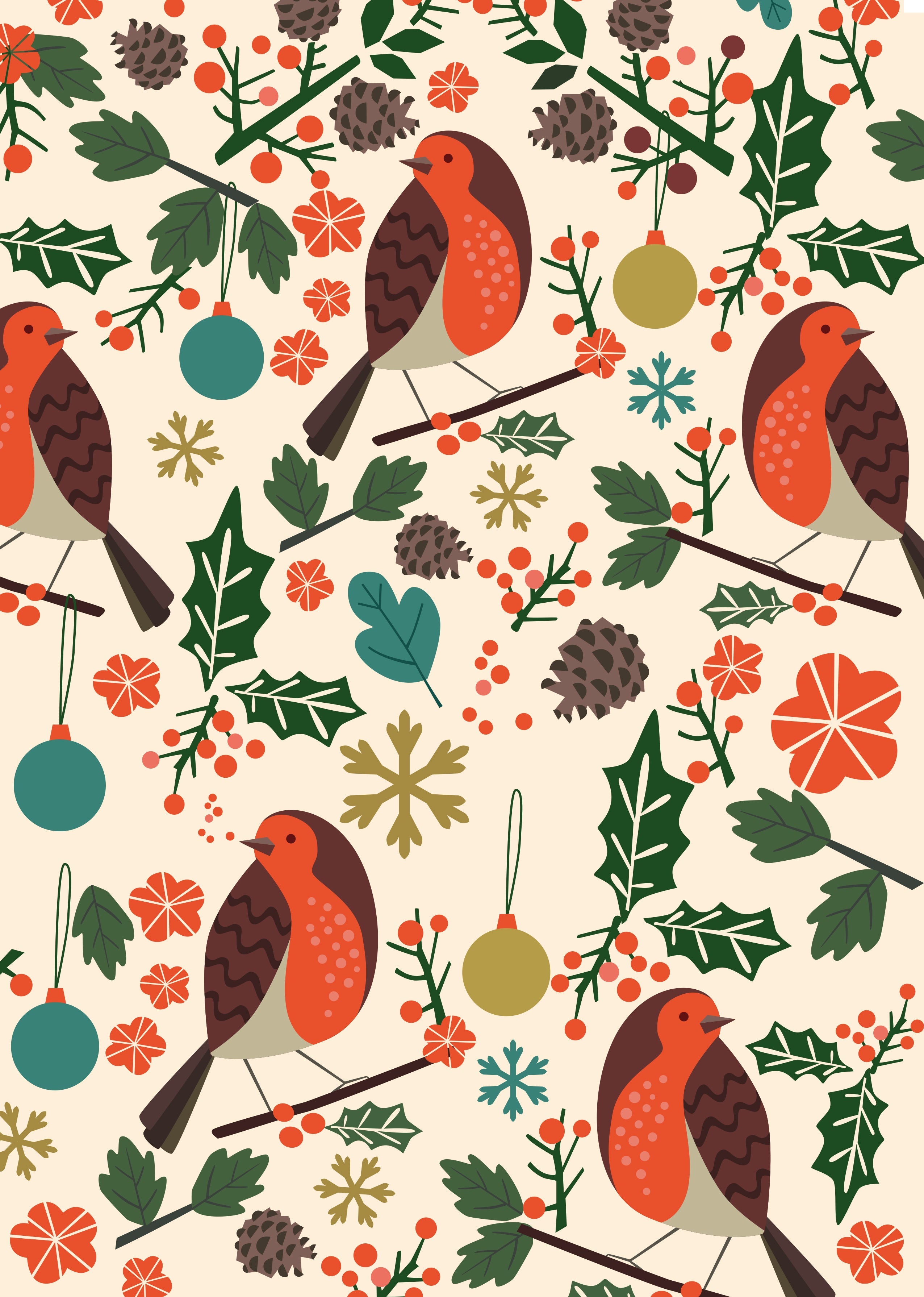 Filament Decoupage Christmas Robin A4 2 Designs 2Sheets