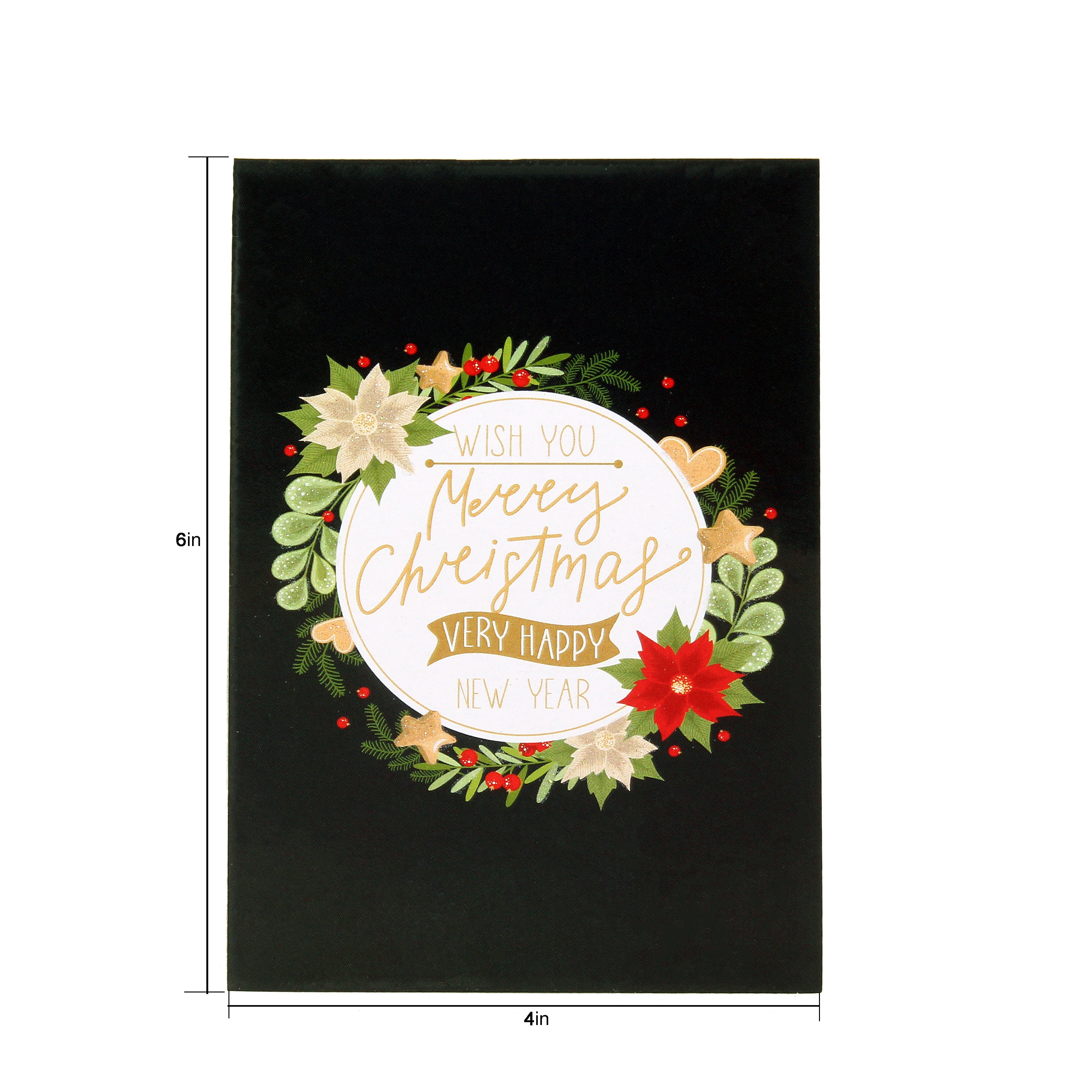 Christmas Greeting Card & Envelopes 6 Design 4 X 6inch
