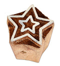 Hand Carved Wooden Printing Block Twin Star 1pc