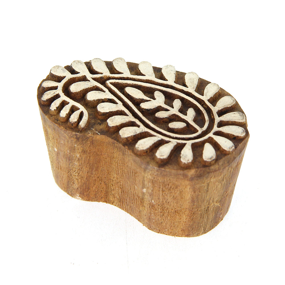 Hand Carved Wooden Printing Block Pretty Paisley 1pc