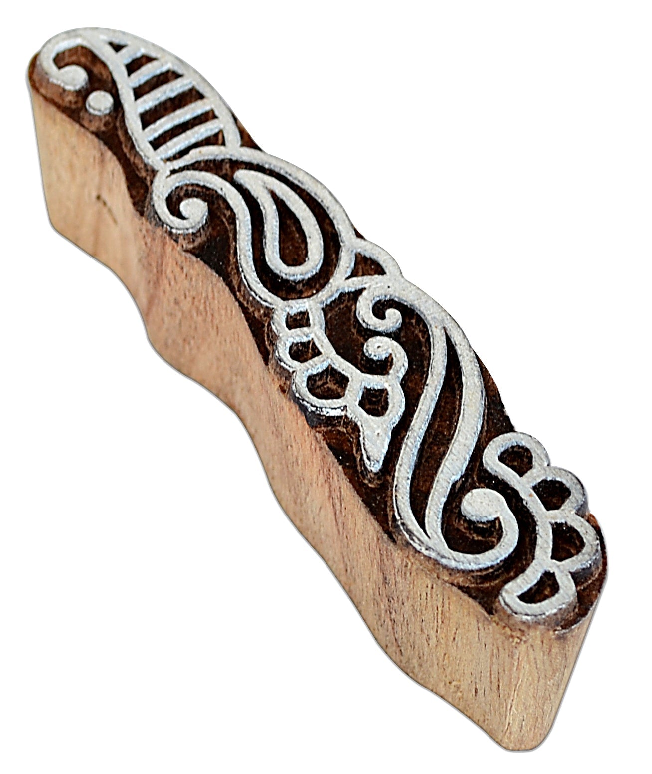 Hand Carved Wooden Printing Block Dainty Paisley 1pc