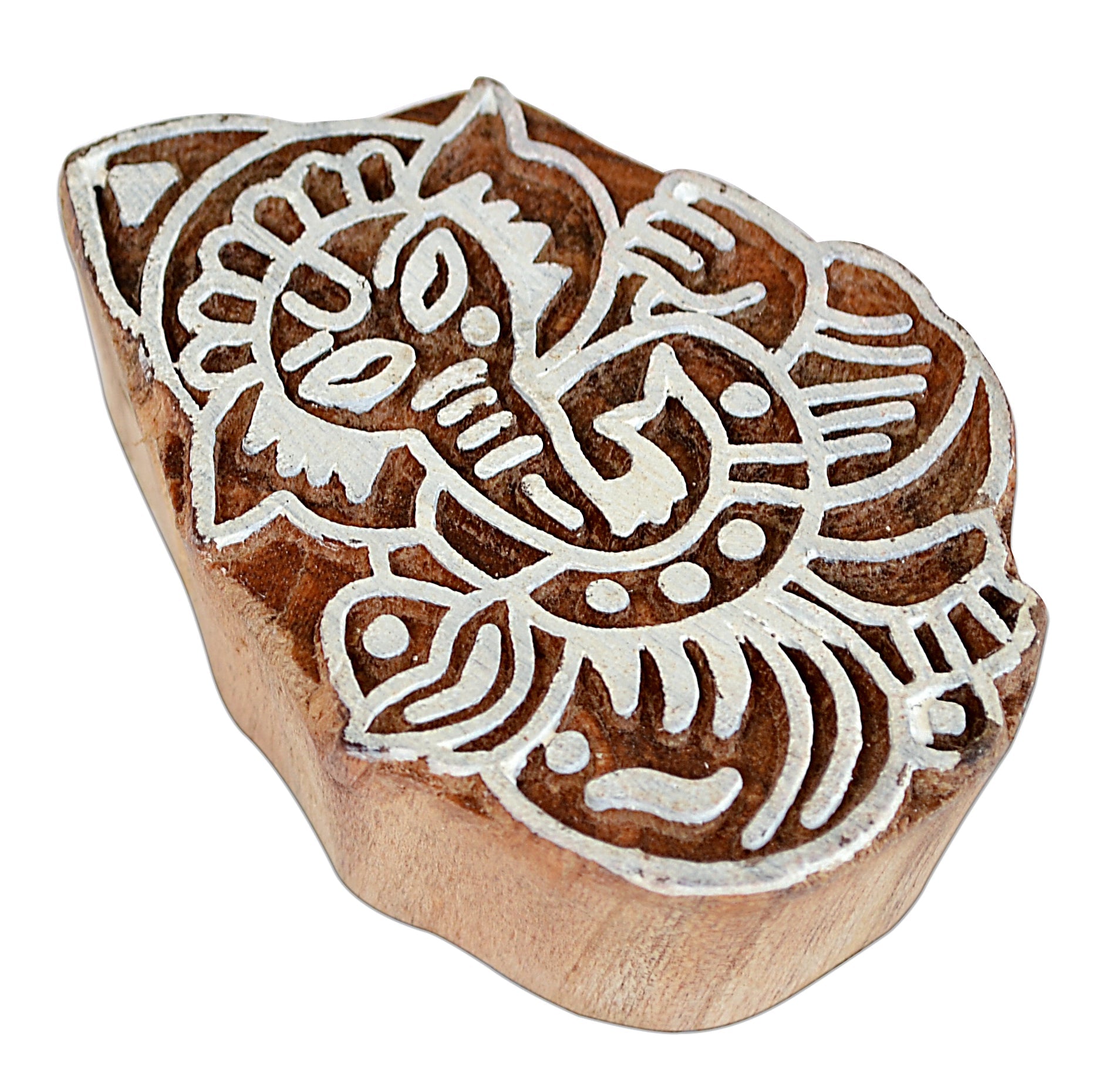 Hand Carved Wooden Printing Block Ganesha- 2.75 X 2 Inches