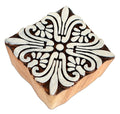 Hand Carved Wooden Printing Block Festive Flower 1pc