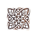 Hand Carved Wooden Printing Block Quatrefoil Flower 1pc