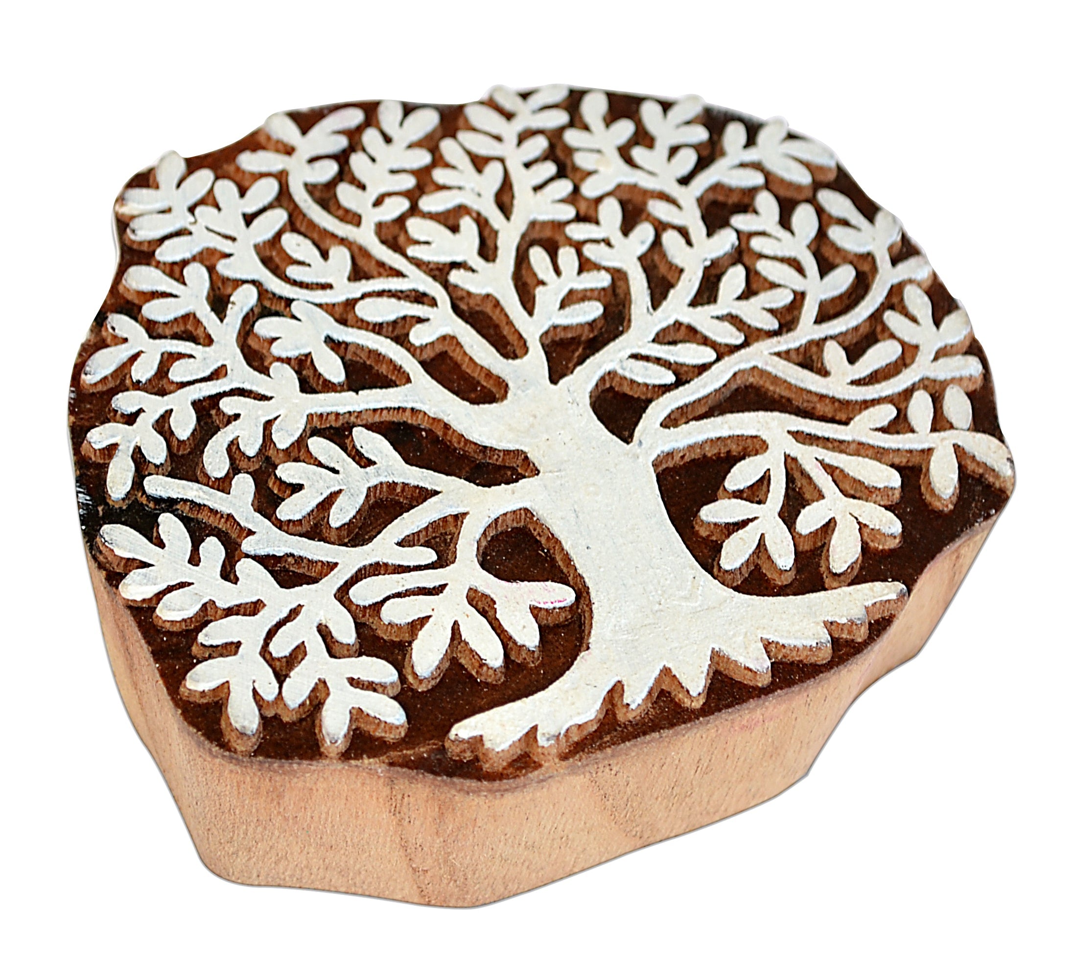 Hand Carved Wooden Printing Block Banyan Tree 1pc