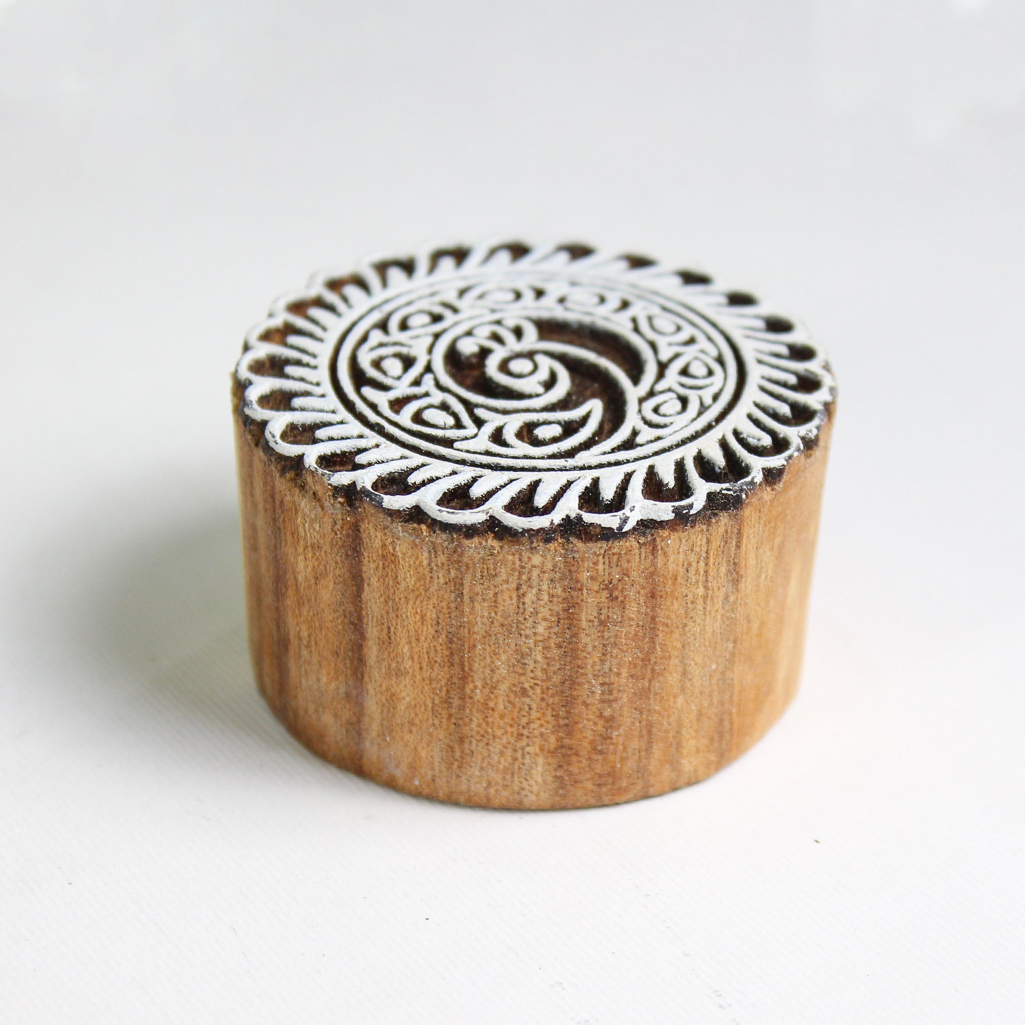 Hand Carved Wooden Printing Block Ethnic Peacock W 2inch X L 2inch 1pc