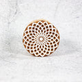 Hand Carved Wooden Printing Block Daisy Mandala W 2inch X L 2inch 1pc