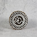 Hand Carved Wooden Printing Block Om On Sun W 2inch X L 2inch 1pc