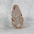 Hand Carved Wooden Printing Block Paisley Duet W 1.25inch X L 2.75inch 1pc