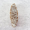 Hand Carved Wooden Printing Block Mandala Flora W 0.5inch X L 2.5inch 1pc