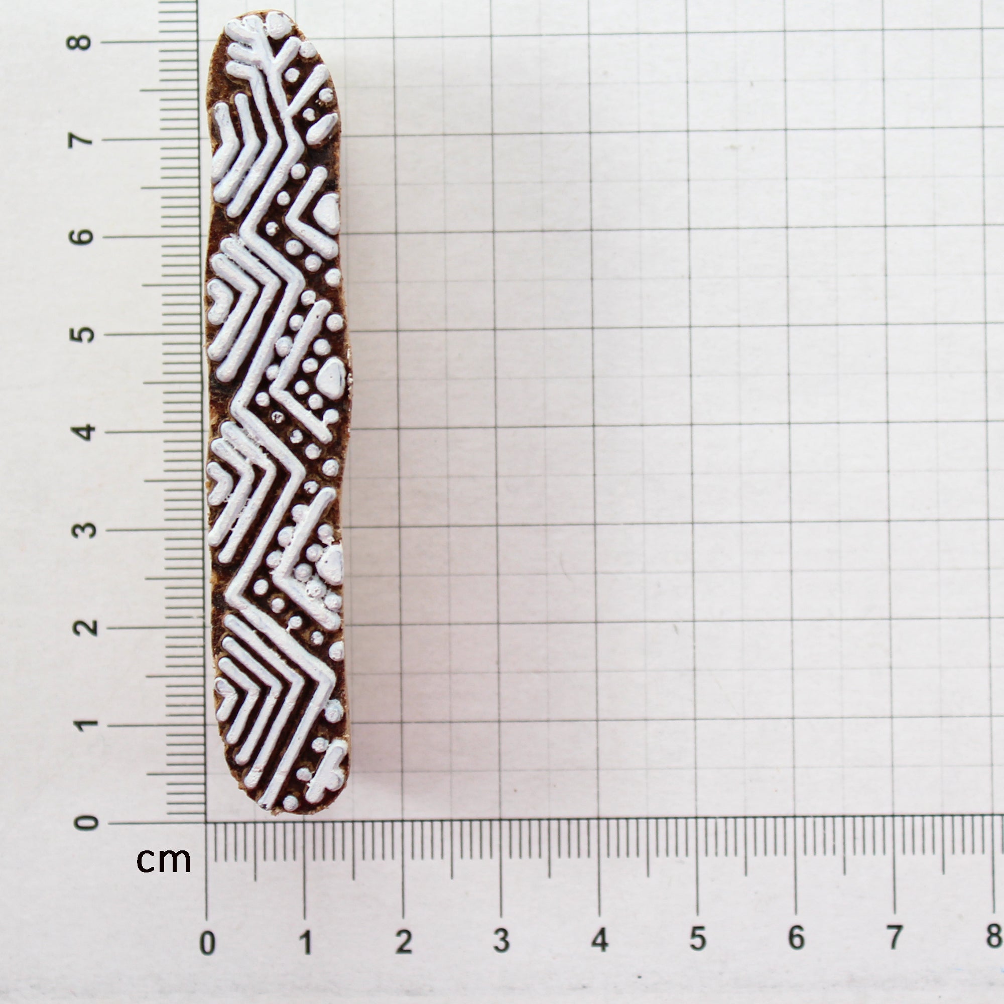 Hand Carved Wooden Printing Block Chevron Border W 0.5inch X L 2.5inch 1pc
