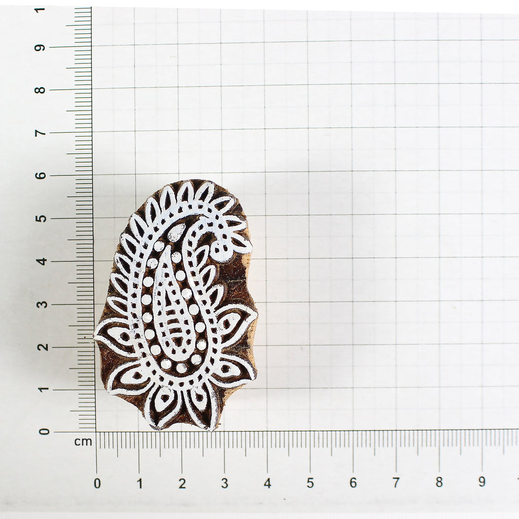 Hand Carved Wooden Printing Block Charming Mandala W 1.25inch X L 2inch 1pc