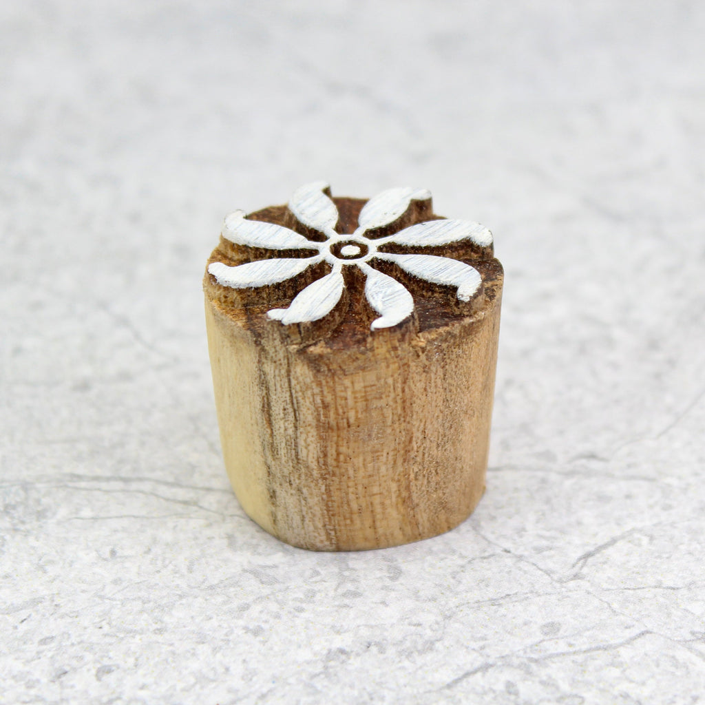 Hand Carved Wooden Printing Block Jasmine W 1inch X L 1inch 1pc