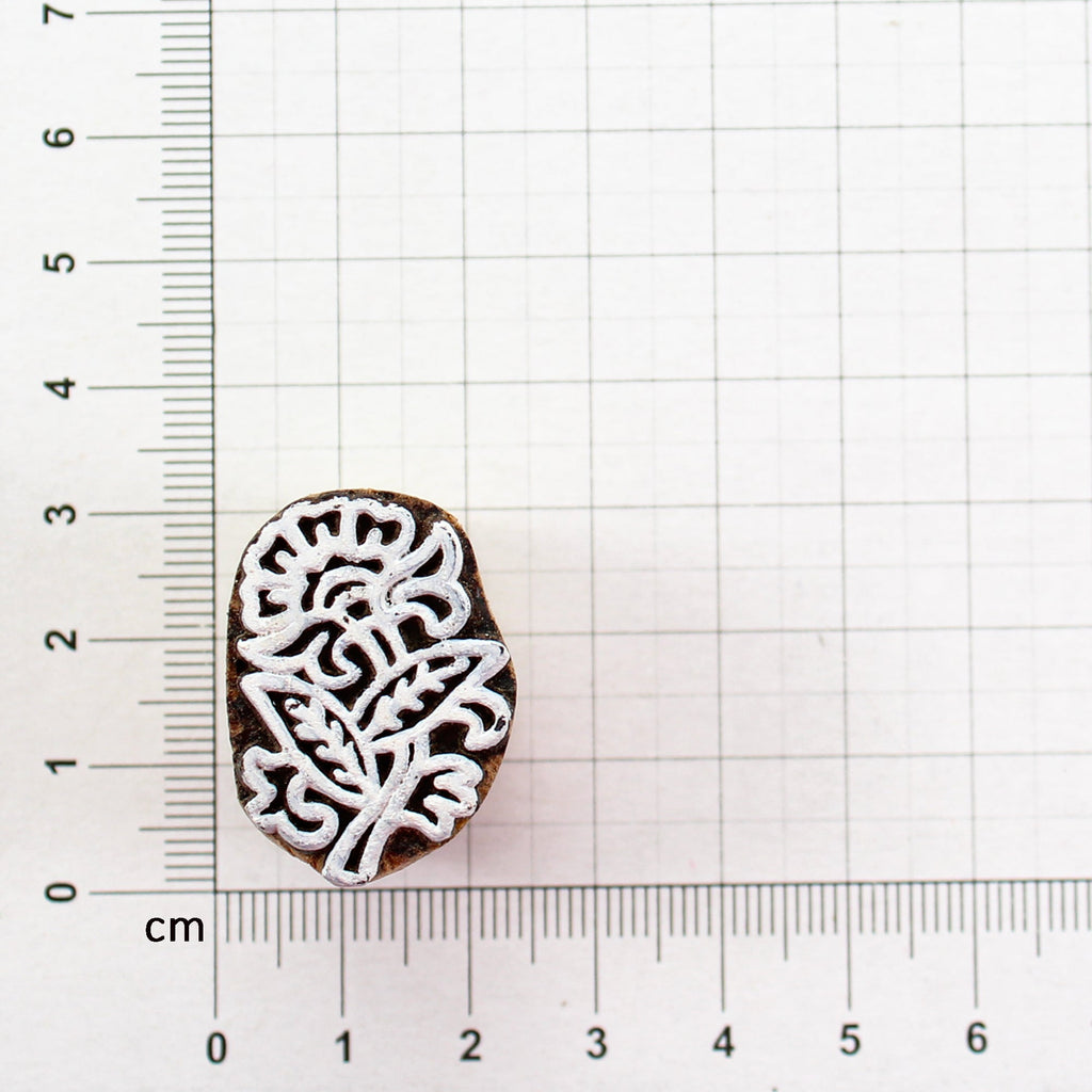 Hand Carved Wooden Printing Block Meadow Flower W 1inch X L 1inch 1pc