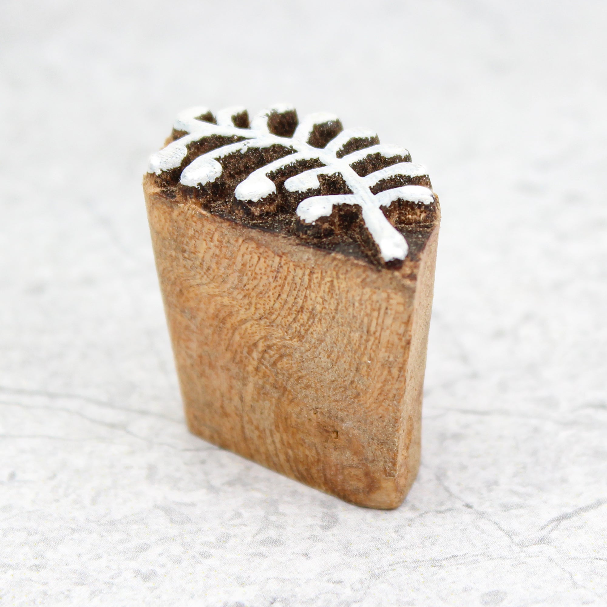 Hand Carved Wooden Printing Block Wild Fern W 1inch X L 1inch 1pc