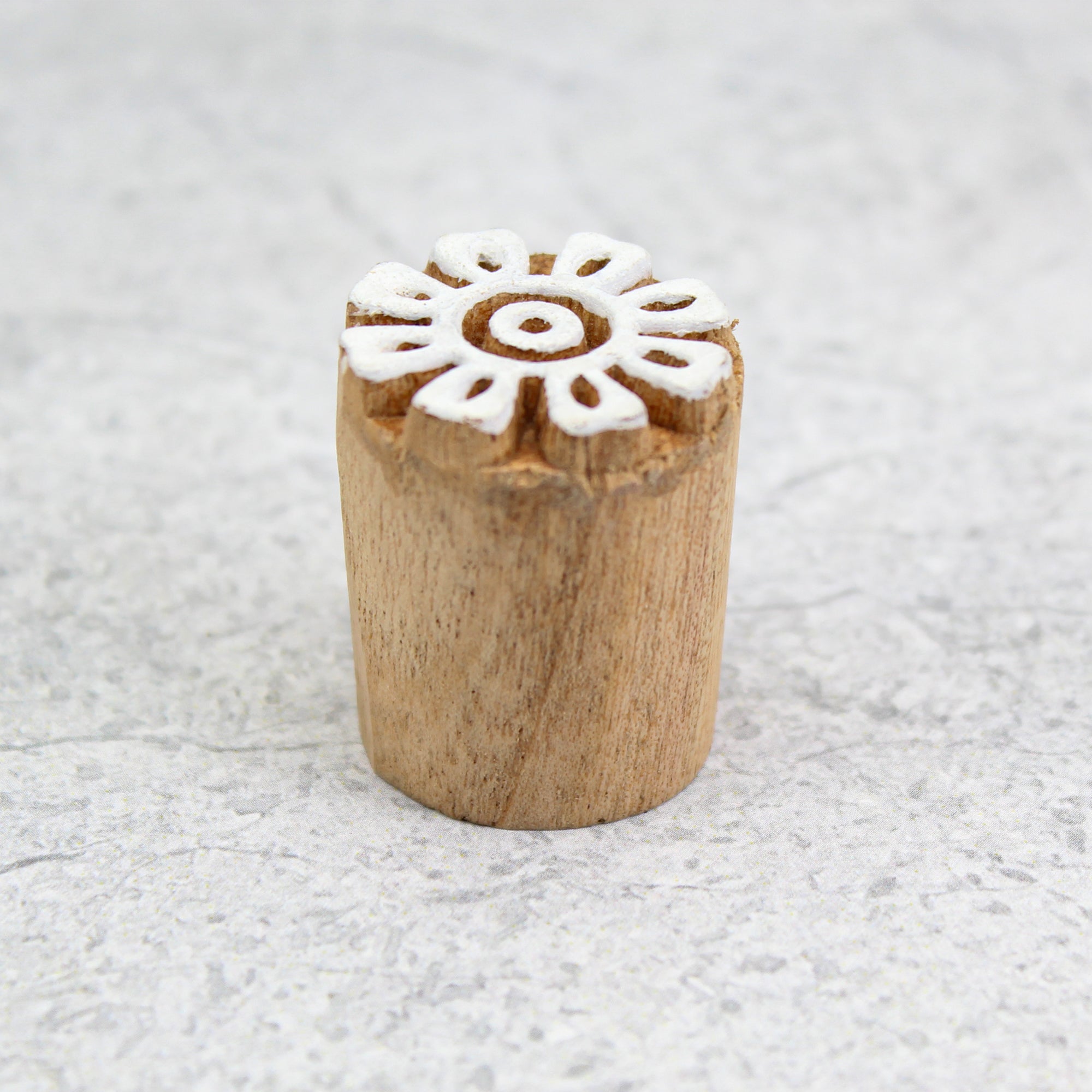 Hand Carved Wooden Printing Block Wild Bloom W 1inch X L 1inch 1pc