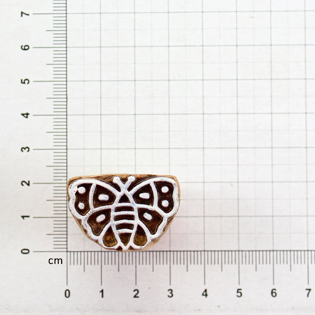 Hand Carved Wooden Printing Block Cute Butterfly W 1inch X L 1inch 1pc