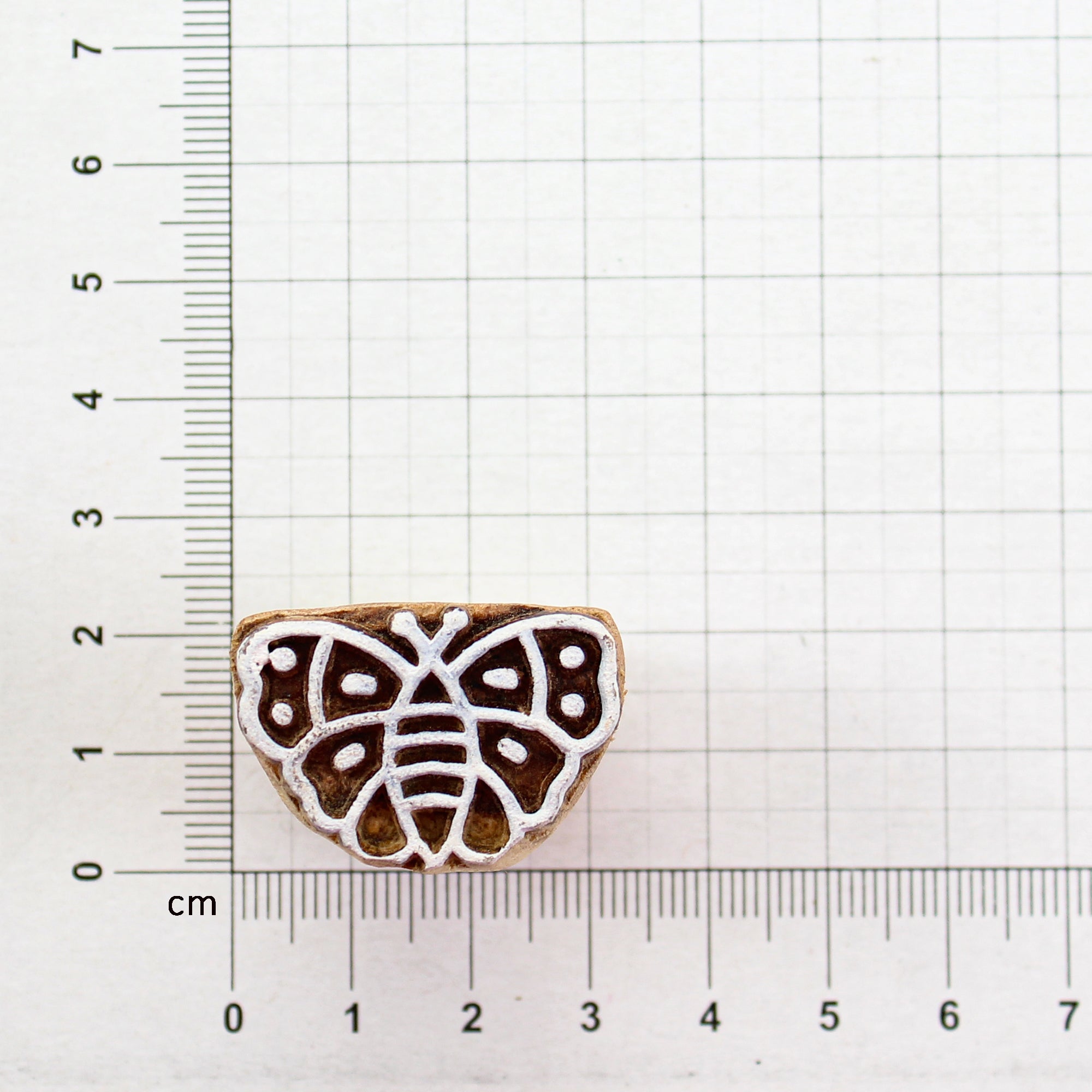 Hand Carved Wooden Printing Block Cute Butterfly W 1inch X L 1inch 1pc