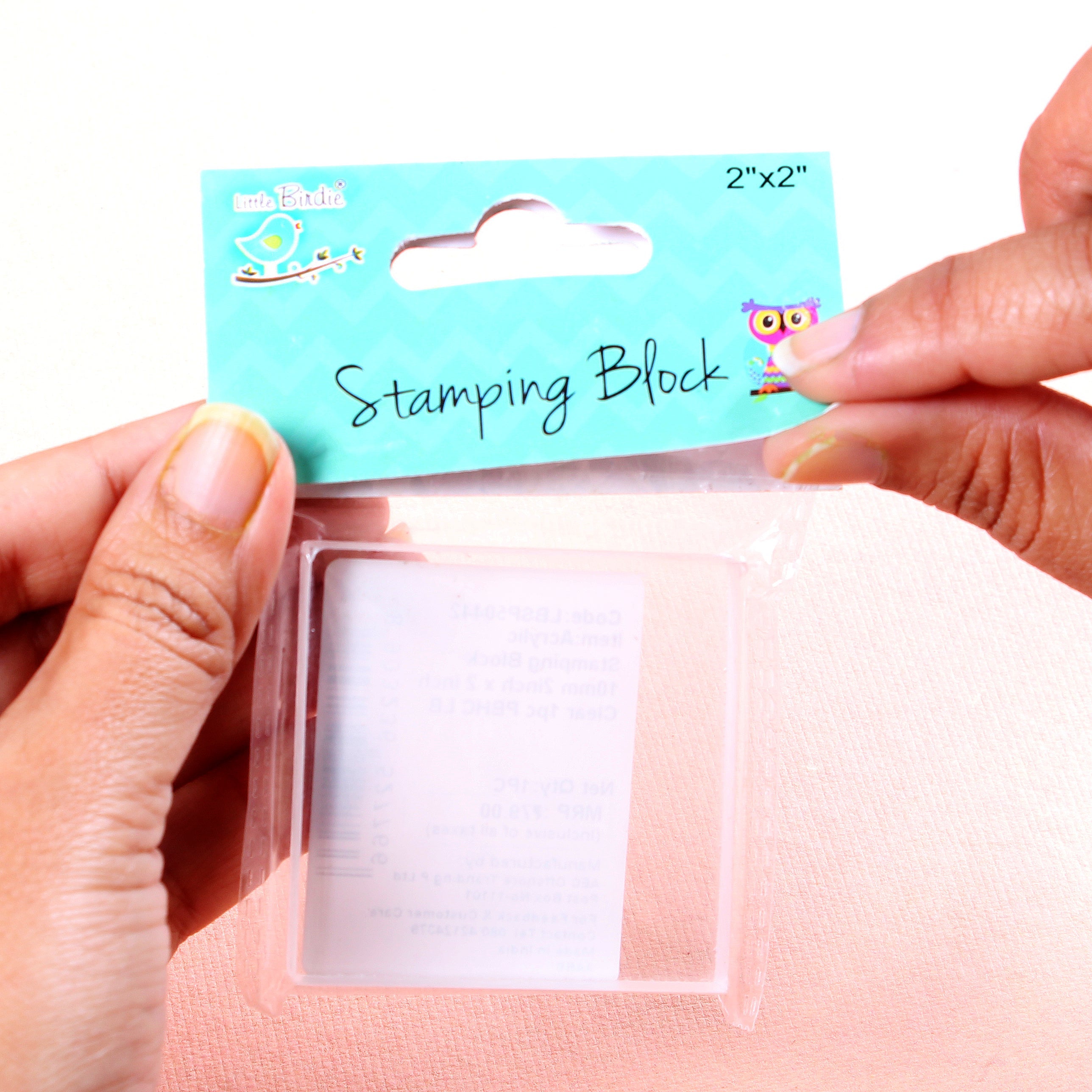 Acrylic Stamping Block 10mm 3inch X 2 inch Clear 1 pc