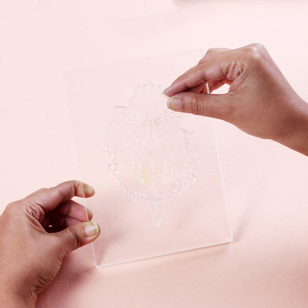 Acrylic Stamping Block 10mm 5inch X 7 inch Clear 1 pc