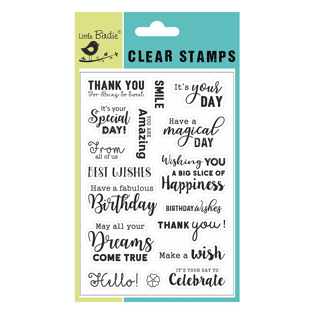 Clear Stamps Make A Wish 4.5Inch X 6.5Inch 17Pc