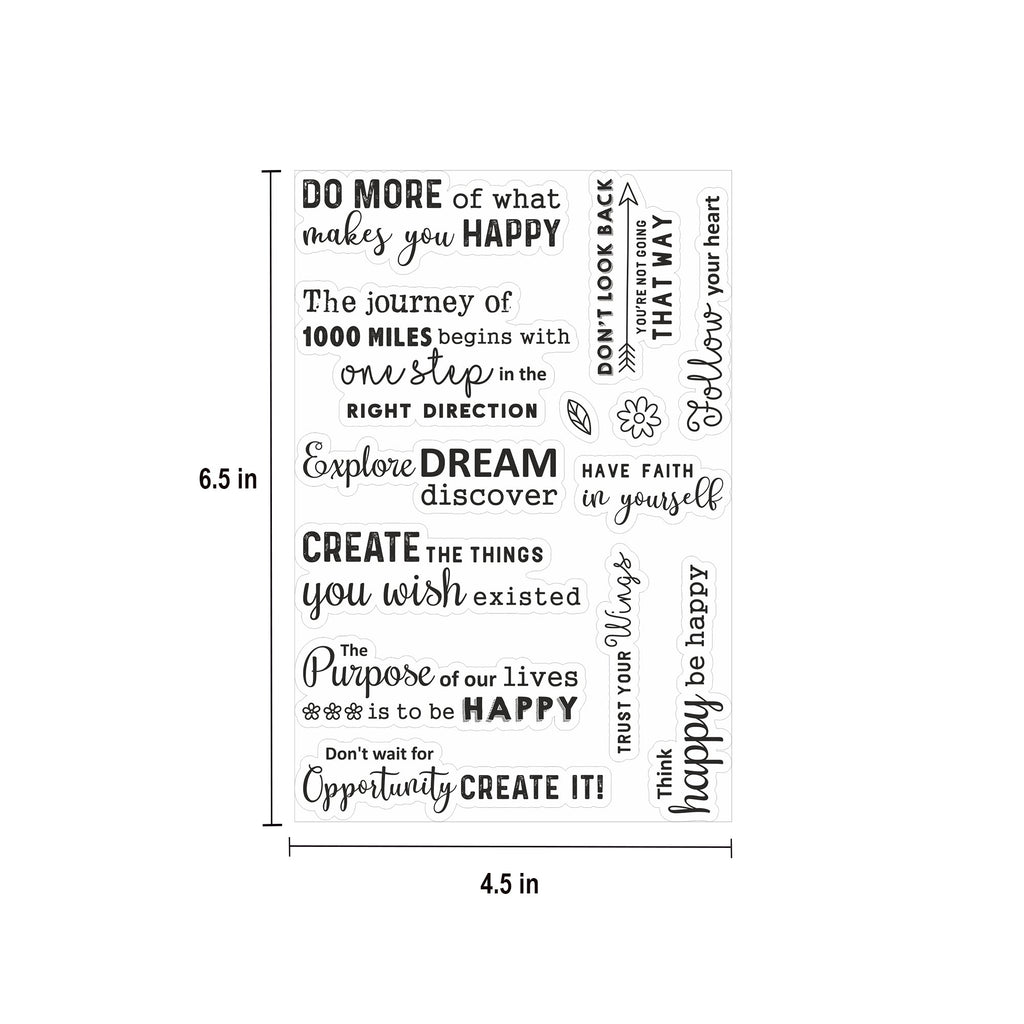 Clear Stamp 4Inch X 6Inch Be Happy 13Pc