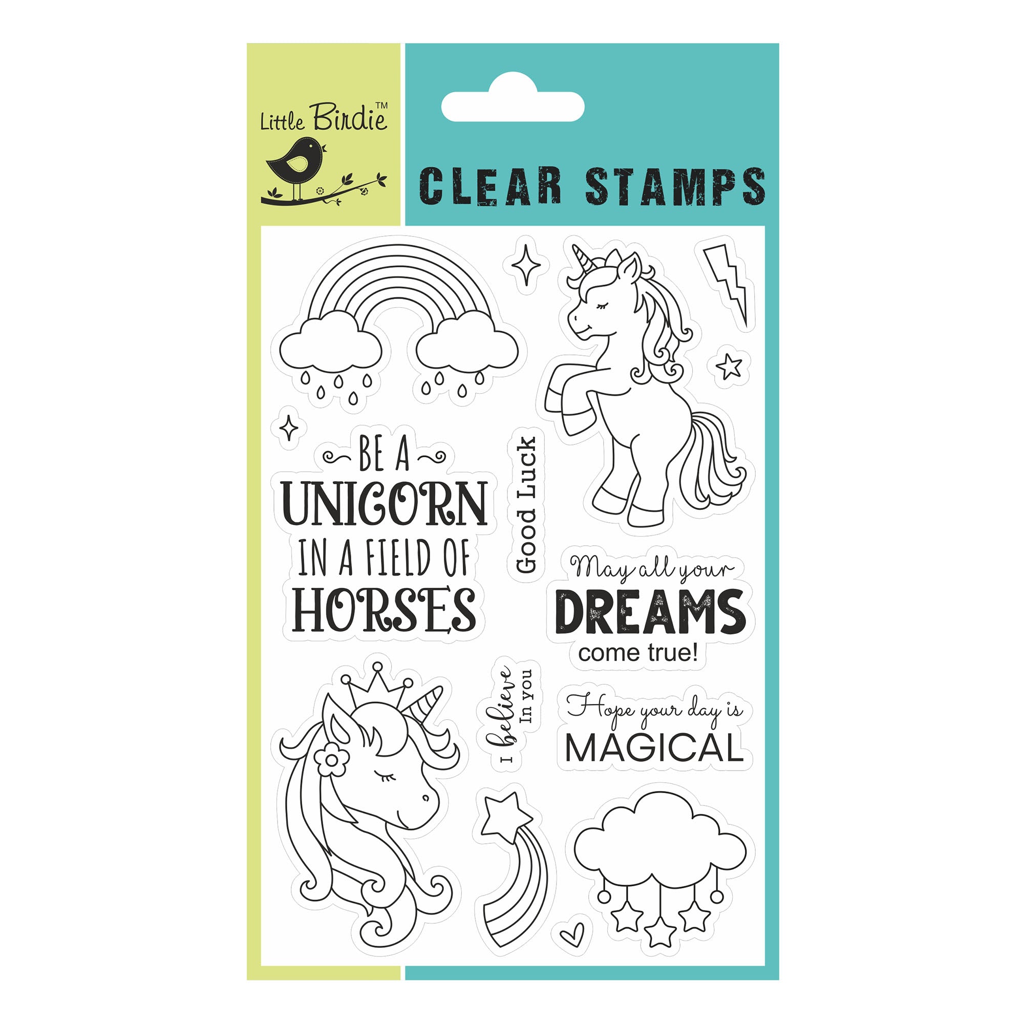 Clear Stamp 4Inch X 6Inch Unicorn Dreams 14Pc
