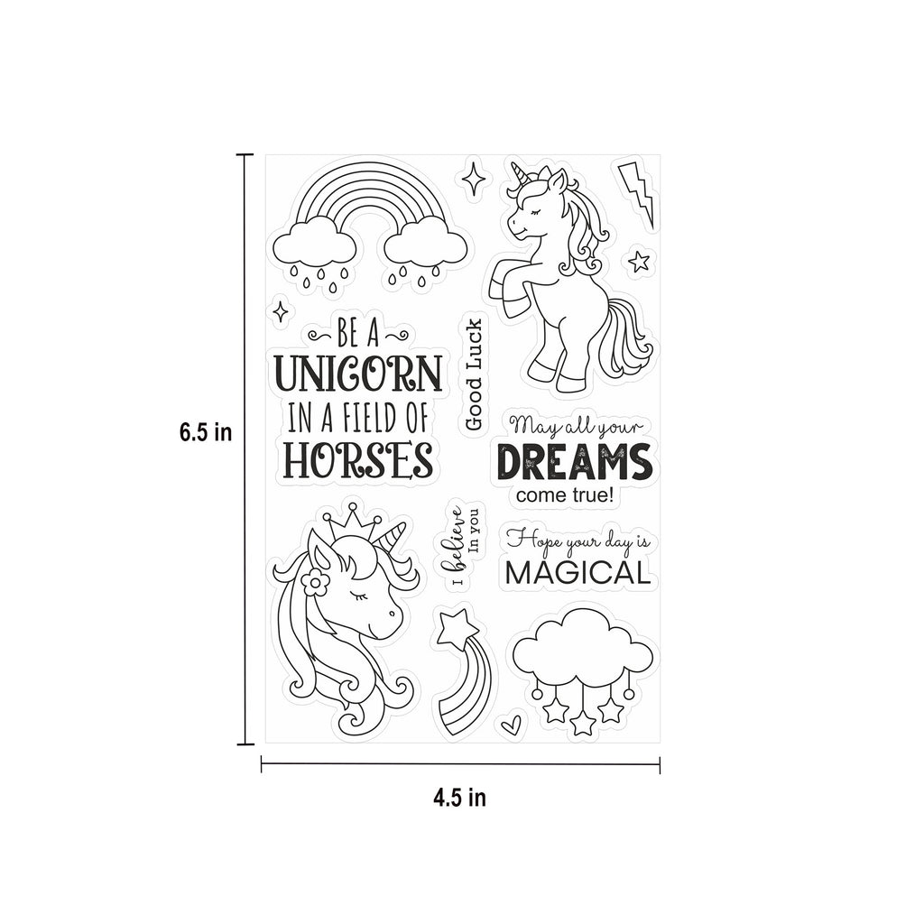 Clear Stamp 4Inch X 6Inch Unicorn Dreams 14Pc