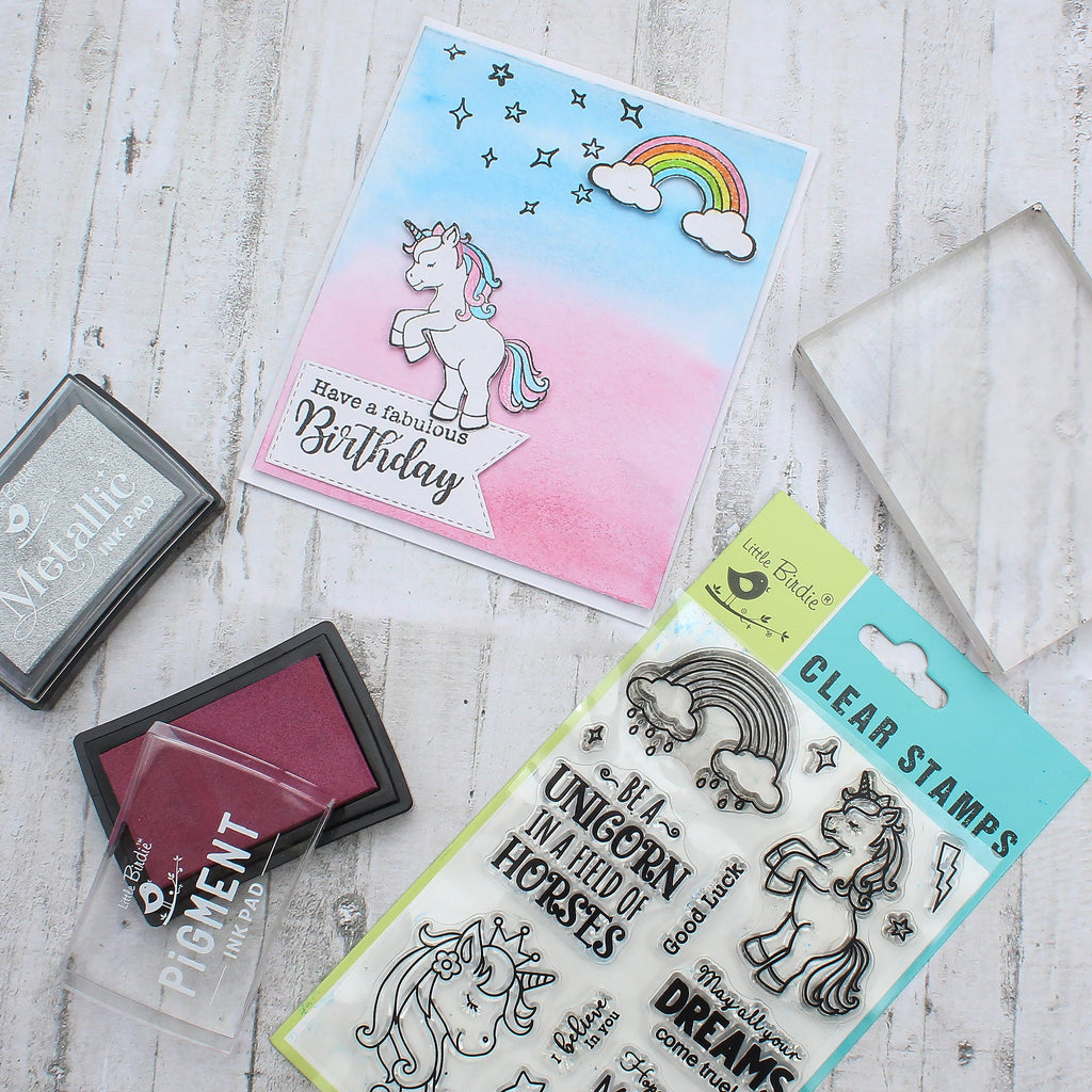 Clear Stamp 4Inch X 6Inch Unicorn Dreams 14Pc