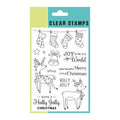 Christmas Clear Stamp - Holly Jolly, 4inch x 6inch, 11Pc